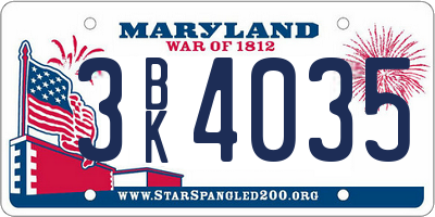 MD license plate 3BK4035