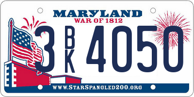 MD license plate 3BK4050