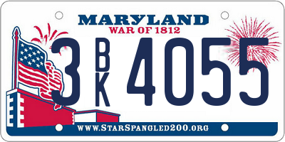 MD license plate 3BK4055