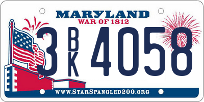 MD license plate 3BK4058