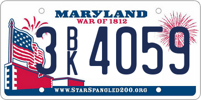 MD license plate 3BK4059