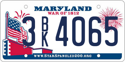 MD license plate 3BK4065