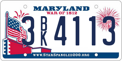 MD license plate 3BK4113