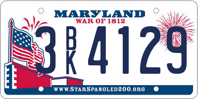 MD license plate 3BK4129