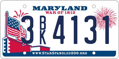 MD license plate 3BK4131