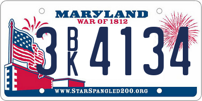 MD license plate 3BK4134