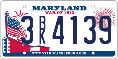 MD license plate 3BK4139