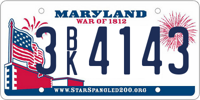 MD license plate 3BK4143