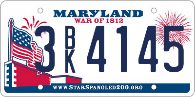 MD license plate 3BK4145