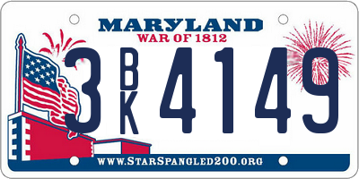 MD license plate 3BK4149