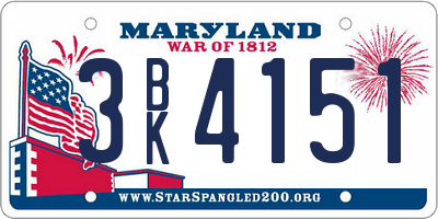 MD license plate 3BK4151