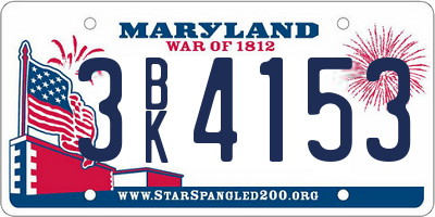 MD license plate 3BK4153