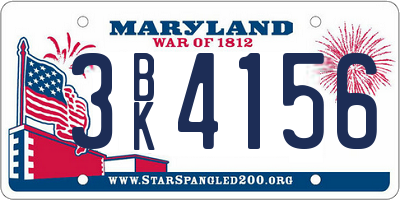 MD license plate 3BK4156