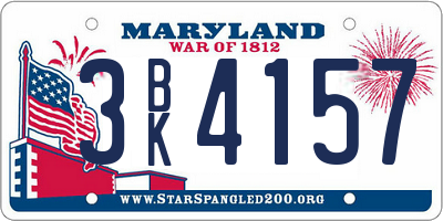 MD license plate 3BK4157