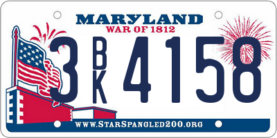 MD license plate 3BK4158