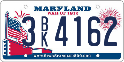 MD license plate 3BK4162