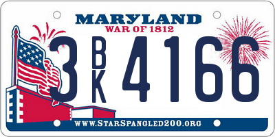 MD license plate 3BK4166