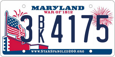MD license plate 3BK4175