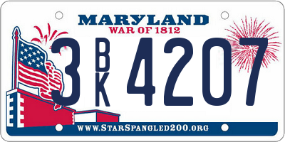 MD license plate 3BK4207