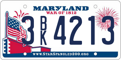 MD license plate 3BK4213
