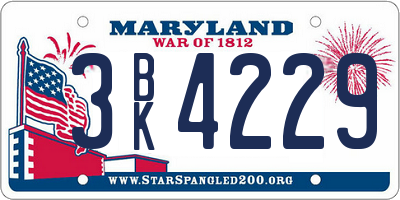 MD license plate 3BK4229