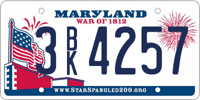 MD license plate 3BK4257