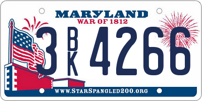 MD license plate 3BK4266
