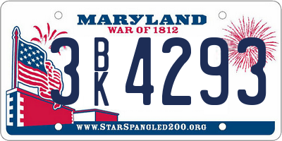 MD license plate 3BK4293