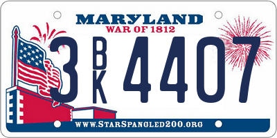 MD license plate 3BK4407