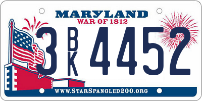 MD license plate 3BK4452