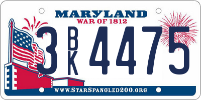 MD license plate 3BK4475