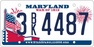 MD license plate 3BK4487