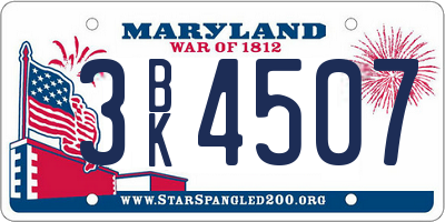 MD license plate 3BK4507