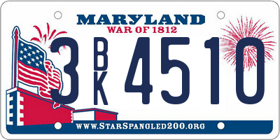 MD license plate 3BK4510