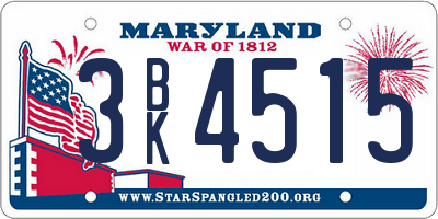MD license plate 3BK4515