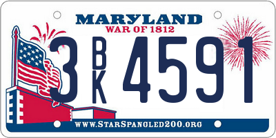 MD license plate 3BK4591