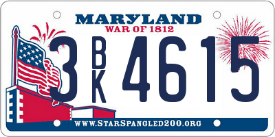 MD license plate 3BK4615