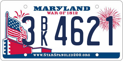 MD license plate 3BK4621