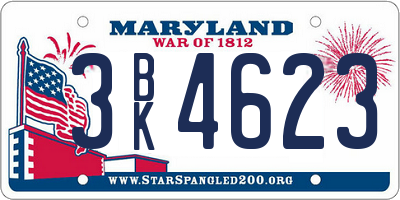 MD license plate 3BK4623