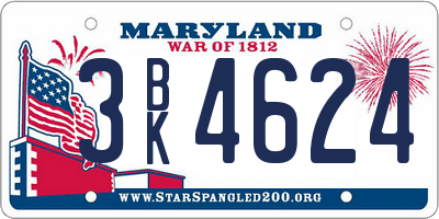 MD license plate 3BK4624