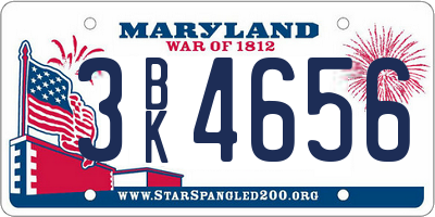 MD license plate 3BK4656