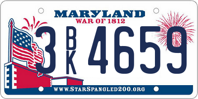 MD license plate 3BK4659