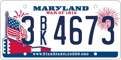 MD license plate 3BK4673