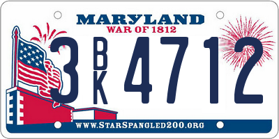 MD license plate 3BK4712