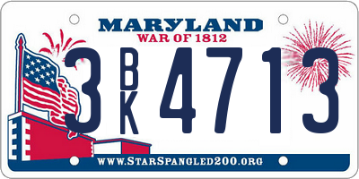 MD license plate 3BK4713