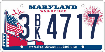 MD license plate 3BK4717