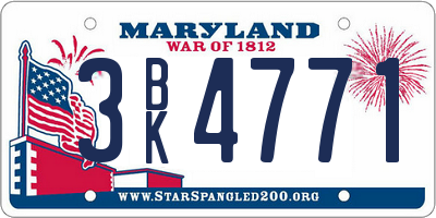 MD license plate 3BK4771