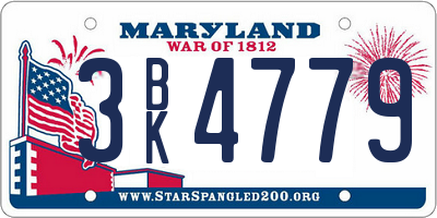 MD license plate 3BK4779