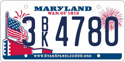 MD license plate 3BK4780