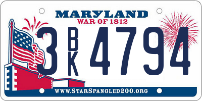 MD license plate 3BK4794